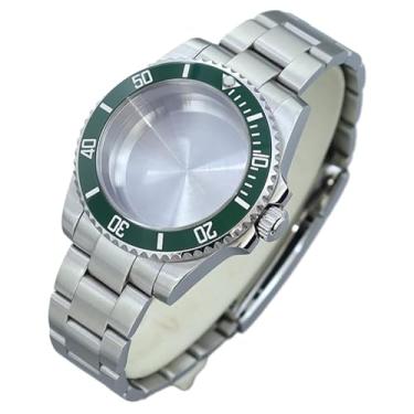 Imagem de FEIYASHI NH35 NH36 NH34 Caixa de relógio de aço inoxidável com bisel giratório de cerâmica cristal de safira SUB 40 mm Relógio clássico, Capa inferior sólida 7, For Miyota8215 8205 Movement, Capa de