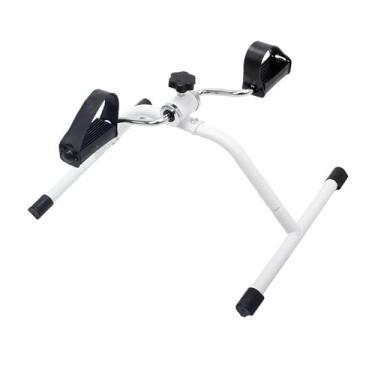 Imagem de Dynwave Mini bicicleta fitness para sentar, máquina de exercícios cardiovasculares, leve, simples de usar, bicicleta de chão portátil, exercitador de pernas, Branco