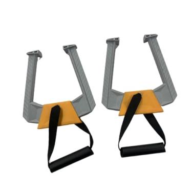 Imagem de KiBcsLic 2x Barra de Pull-up Portátil para Porta Barra de Pull-up Multifuncional Alças Equipamento de Treinamento de Força Fácil de Usar para Hotel Escritório, Cinza