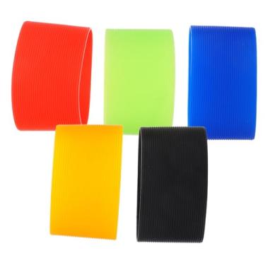 Imagem de Toyvian 5 peças de silicone com isolamento térmico para copo de vidro, faixa de garrafa de água, resistente ao calor, design ergonômico que não desbota