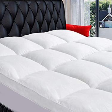 Imagem de Pillow top COONP Queen, cobertura de colchão extragrossa, capa de colchão de pelúcia refrescante, cobertura de cama de algodão com bolso profundo de 20 a 53 cm