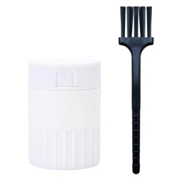 Imagem de Cortador de comprimidos | Lâminas de aço inoxidável para cortar comprimidos pequenos/minúsculos | Cortador de ABS para pó fino | Inclui escova de limpeza (branca)