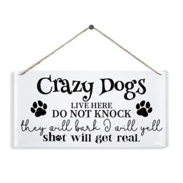 Imagem de Sinais de aviso de cachorro para porta, não toque sinal de campainha para cabide de portão ao ar livre, decoração de parede acrílica, gancho de porta de banheiro, placa de acrílico decorativa