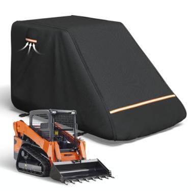 Imagem de Capa para minicarregadeira, Oxford resistente com saídas de ar e tiras refletivas, capa de minicarregadeira compatível com Kubota, Bobcat, New Holland, John Deere, Caterpillar (com cabine (apenas capa