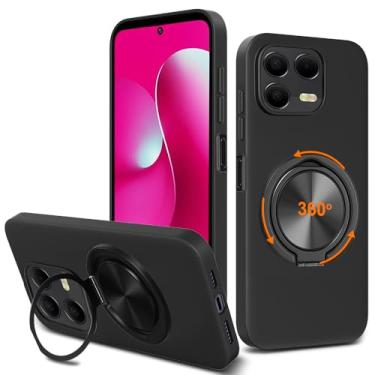 Imagem de Capa de telefone compatível com T-Mobile REVVL 8 Pro/T Phone 3 Pro 5G, suporte de anel giratório de 360°, suporte/suporte, silicone, TPU, à prova de choque, capa protetora para T-Mobile REVVL 8Pro 5G
