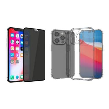 Imagem de Capinha + pelicula privacidade de vidro 3D compativel com IPHONE 15 PRO MAX