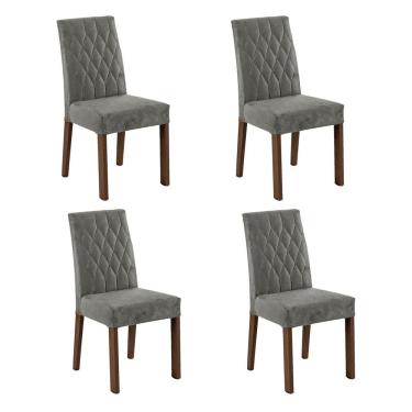 Imagem de Kit 4 Cadeiras de Jantar 4256 Rustic/Silver Madesa