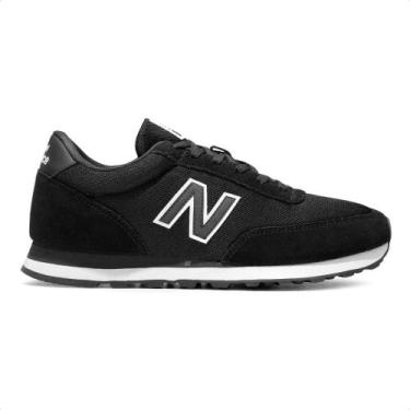 Imagem de Tênis New Balance 501 Masculino, Preto, Branco, 44.