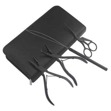 Imagem de TOPWAYS Kit De Ferramentas Para Extensão De Cabelo Com Miçangas, Extensões De Cabelo, Alicate De Fechamento E Remoção De Miçangas Micro Link E Conjunto De Tesouras De Corte, Link Micro Ring Loop Nee