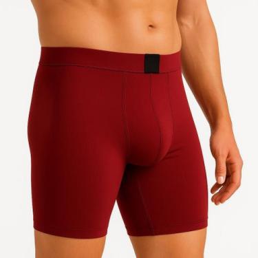 Imagem de Kit 3 Cueca Longa Ciclista Box Microfibra Cós Rebatido Com Forro  Empó