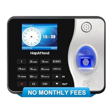Imagem de HapAttend Relógios De Ponto Para Funcionários De Pequenas Empresas, Cálculo Automático De Horas, Relógio De Ponto De Impressão Digital H3, Relógio Biométrico Autônomo Na Máquina Para Funcionários Co