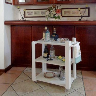Imagem de Carrinho Bar Adega Mesa Auxiliar De Apoio Churrasqueira Cozinha Sala Multiuso Branco