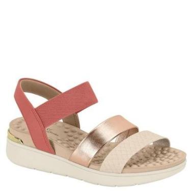 Imagem de Sandalia Ortopédica Feminina Confortável Modare 7151.119 - Dourado/Areia/Camel - 39-Feminino