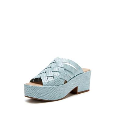 Imagem de Katy Perry Sandália anabela feminina The Busy Bee Criss Cross Slide, Azul (Tranquil), 7