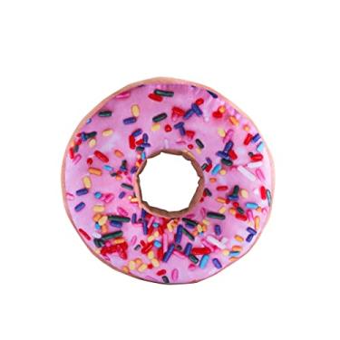 Imagem de Suptinwear Almofada de donut ultramacia de 35,5 cm - Almofada de pelúcia para cadeira e chão para escritório, sofá, cama, almofada de comida impressa em 3D engraçada para adultos (rosa)