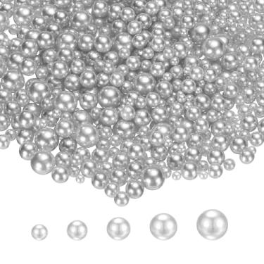 Imagem de PATIKIL 1000 peças de pérolas sem orifícios, mini pérola sintética redonda de 3 mm, 4 mm, 5 mm, 6 mm, 8 mm, para arte, artesanato, joias, enchimento de vaso de unhas, aniversário, festa de casamento