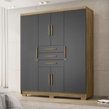 Imagem de Guarda Roupa Solteiro 6 Portas 3 Gavetas Taurus - Nature Alasca