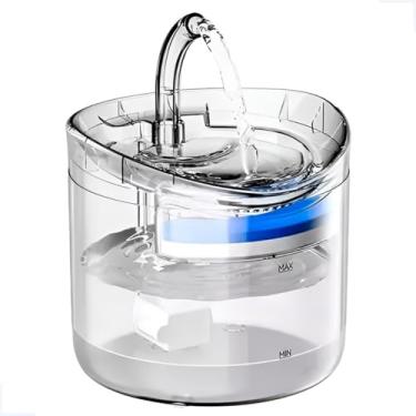 Imagem de Bebedouro Fonte Elétrico para Pets, Policarbonato Transparente, 2L, Sistema Silencioso 40dB, Bombeamento Automático, USB, com Filtro, 15x16,5cm