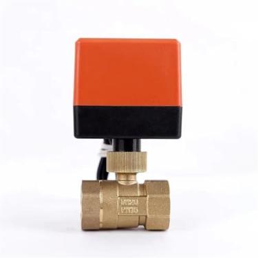 Imagem de Válvula solenoide de globo motorizado bidirecional de ar condicionado de energia solar 1/5.1 cm 3/10.2 cm 2.5 cm 1-1/10.2 cm 1-1/5.1 cm 5.1 cm tanque de água quente terrestre (AC220V DN50 CR02)