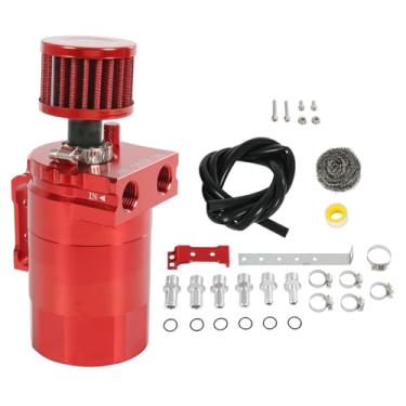 Imagem de RALZAOTO Kit de lata de captura de óleo de 300 ml com filtro de respiro, tanque de reservatório de óleo separador de óleo de alumínio com 3/20.3 cm ID 5FT NBR kit de mangueira de linha de combustível