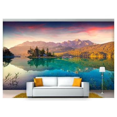 Imagem de Papel De Parede Lago Montanha Céu Água 3D Nlk141 - Você Decora