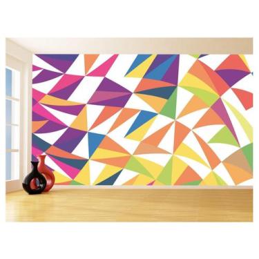 Imagem de Papel De Parede Geométrico Formas Linhas Cores 3,5M Gmt65 - Você Decor
