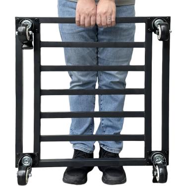 Imagem de Hongsane Suporte para plantas de 63,5 cm com rodas resistentes, suporte de metal extra grande com rodízio industrial, rolos quadrados para plantas de vasos grandes, carrinho de plantas para uso