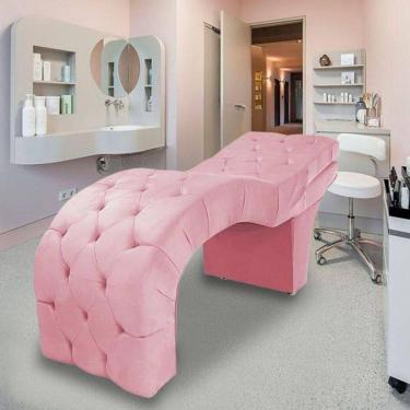 Imagem de Maca Estética Estofada Reclinável Ergonômica Veludo Eliana Rosê