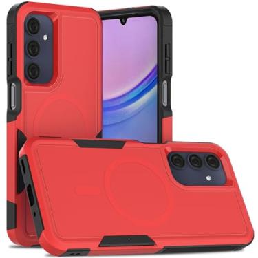 Imagem de Dionsibei Projetada para Samsung Galaxy A16 5G capa 2 em 1 de grau militar resistente à prova de choque capa protetora para celular Galaxy A16 5G (vermelha)