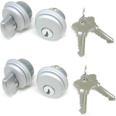 Imagem de McAvory Cilindro de fechadura de encaixe comercial para porta de loja, câmera estilo Adams Rite, em alumínio (2 conjuntos, chaves combinando)
