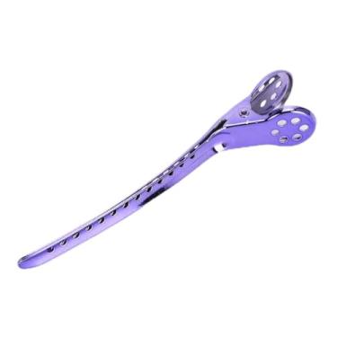 Imagem de Yinhing Conjunto de Pinos de Penteado de Cabeleireiro de Aço Com Clipe Bico de Pato de 12 Peças para Salão de Cabeleireiro Profissional e Ferramentas de Estilo de Barbearia para Gerenciamento de Cabelo e Penteados Sem Esforço (Roxo)