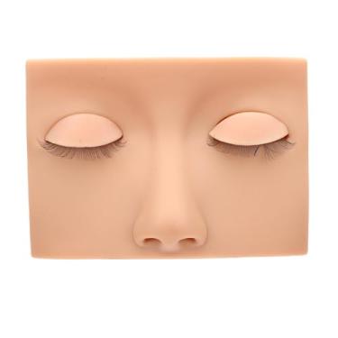 Imagem de Brrnoo Cabeça de Manequim de Cílios Com Pálpebras Removíveis, Cabeça de Prática de Cílios de Silicone Realista para Treinamento de Extensão de Cílios, Manequim de Prática de Maquiagem (cor pele)