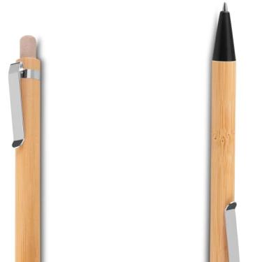 Imagem de Genérico Kit Caneta Ecológica Esferográfica Retrátil, Papel Reciclado, Azul, Estilo Sustentável, Texturizado, 2 Unidades, para Escrita Geral, 6 Anos ou Mais (Bege e Preto)