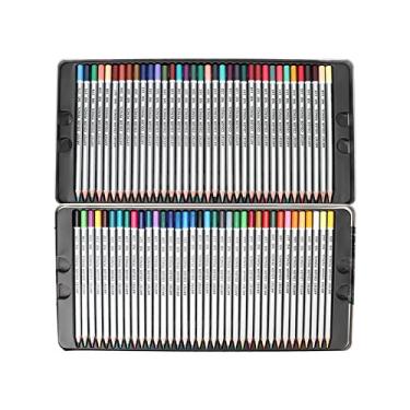 Imagem de Lápis de pintura a cores 72 unidades, saturação rica Soft Anti rachaduras, recarga de 3,3 mm, ferramenta de grafite artístico com ferro Caixa para artesanato adulto, livros de