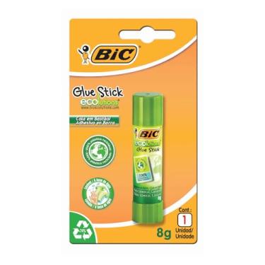 Imagem de Cola Bastão 8g, BIC ECOlutions Glue Stick, 886640, Transparente, Plástico 100% Reciclado, Não tóxico e seguro para crianças