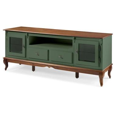 Imagem de Rack para TV Hannover de Madeira com 2 Gavetas 2 Portas de Vidro e Nic