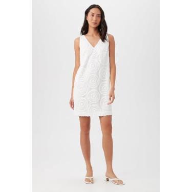 Imagem de Trina Turk Vestido feminino de lantejoulas com gola V, Branco, 40