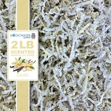 Imagem de Papel Perfumado MagicWater – 900 g – Baunilha – Perfeito para enchimento de papel desfiado, enchimento de cestas, caixas de presente, presentes de dama de honra, Halloween e muito mais – para todas as