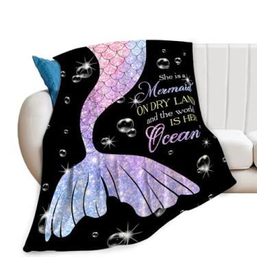 Imagem de Uphomart Cobertor de sereia, cobertores de cauda de sereia, presentes para meninas, mulheres, meninos, adultos, aconchegante, flanela, roupa de cama, animais de pelúcia para sofá, cama, 101 x 127 cm