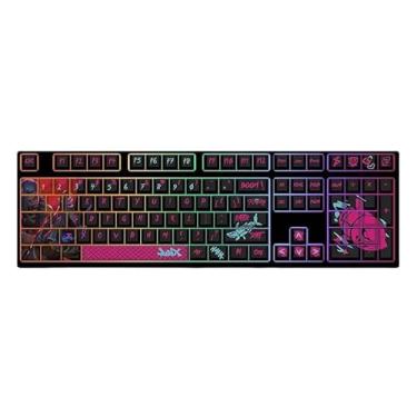 Imagem de Conjunto de teclado mecânico LOL Jinx de 108 teclas, transmissão de luz, sublimação de calor, PBT Anime para a maioria dos teclados com fio