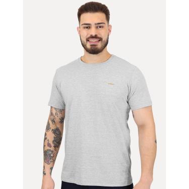 Imagem de Camiseta Colcci Masculina Slim Back To Basics Orange Logo Cinza Mescla-Masculino