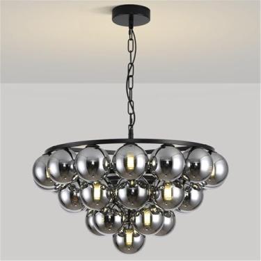 Imagem de OUFULA Lustre Moderno LED Moda Arte Sala de Estar Restaurante Quarto Villa Hotel Balcão Escadas Café Bar Lâmpada Pendente (F A D60CM)