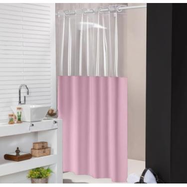 Imagem de Cortina para Box de Banheiro Impermeável com Ilhós (Rosa)