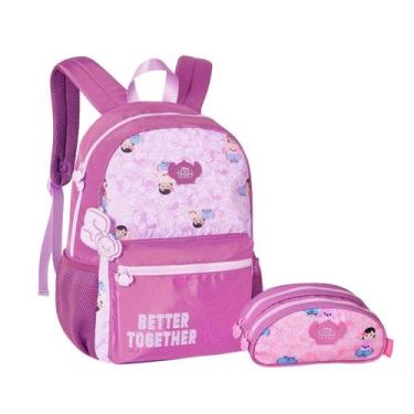Imagem de Kit Mochila Costas Meninas Tsum Tsum Juvenil Original 2026 - Disney, R