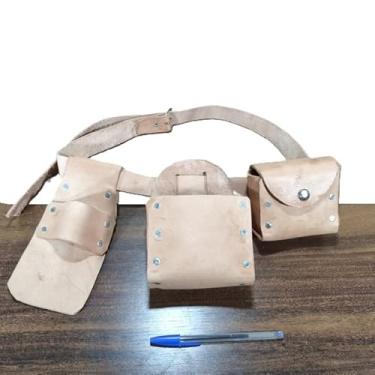 Imagem de Cinto Couro Crú Grosso Legítimo Porta Ferramentas PERFEITO