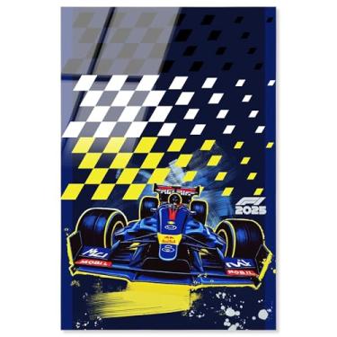 Imagem de Pôster de fórmula 1 com impressão acrílica Blue Victory da Notoriart, pronto para pendurar, 50 x 76 cm