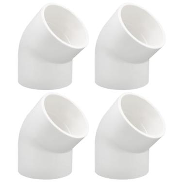 Imagem de Murtenze Pacote com 4 encaixes de tubulação de cotovelo de PVC de 5 cm e 45 graus, encaixe de conector de tubo de grau de móveis bidirecional, adaptador de canto DIY para casa, jardim, encanamento