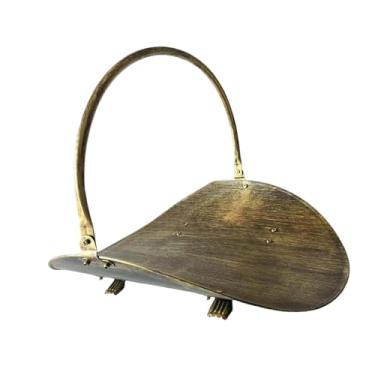 Imagem de Generic Cesto para lenha com alça, suporte para lenha, organizador de armazenamento retrô para lareira.