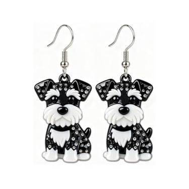 Imagem de OSCCI Adoráveis brincos de acrílico para filhotes de cachorro – Ganchos de liga durável, com tema de animal de estimação fofos, ótimos para roupas casuais e de festa, Acrílico, Sem pedra preciosa