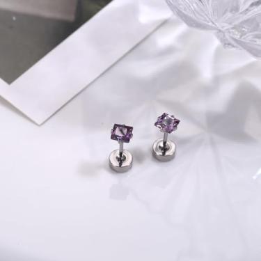 Imagem de Brincos de aço inoxidável cirúrgico de 20 g com costas planas para mulheres e homens, bonitos e pequenos brincos de cartilagem plana para orelhas sensíveis, standard, Aço inoxidável, Sem pedra